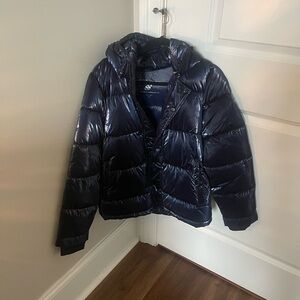 BCBGeneration Shiny Dark Blue Puffer Jacket
